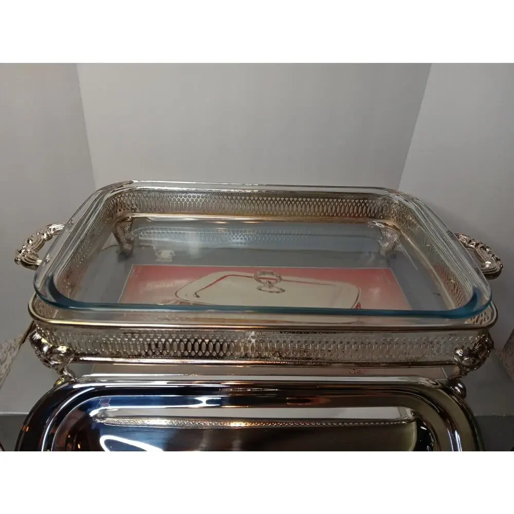 2 Qt Silver Plated Oblong Food Baker with Cover - Never Used